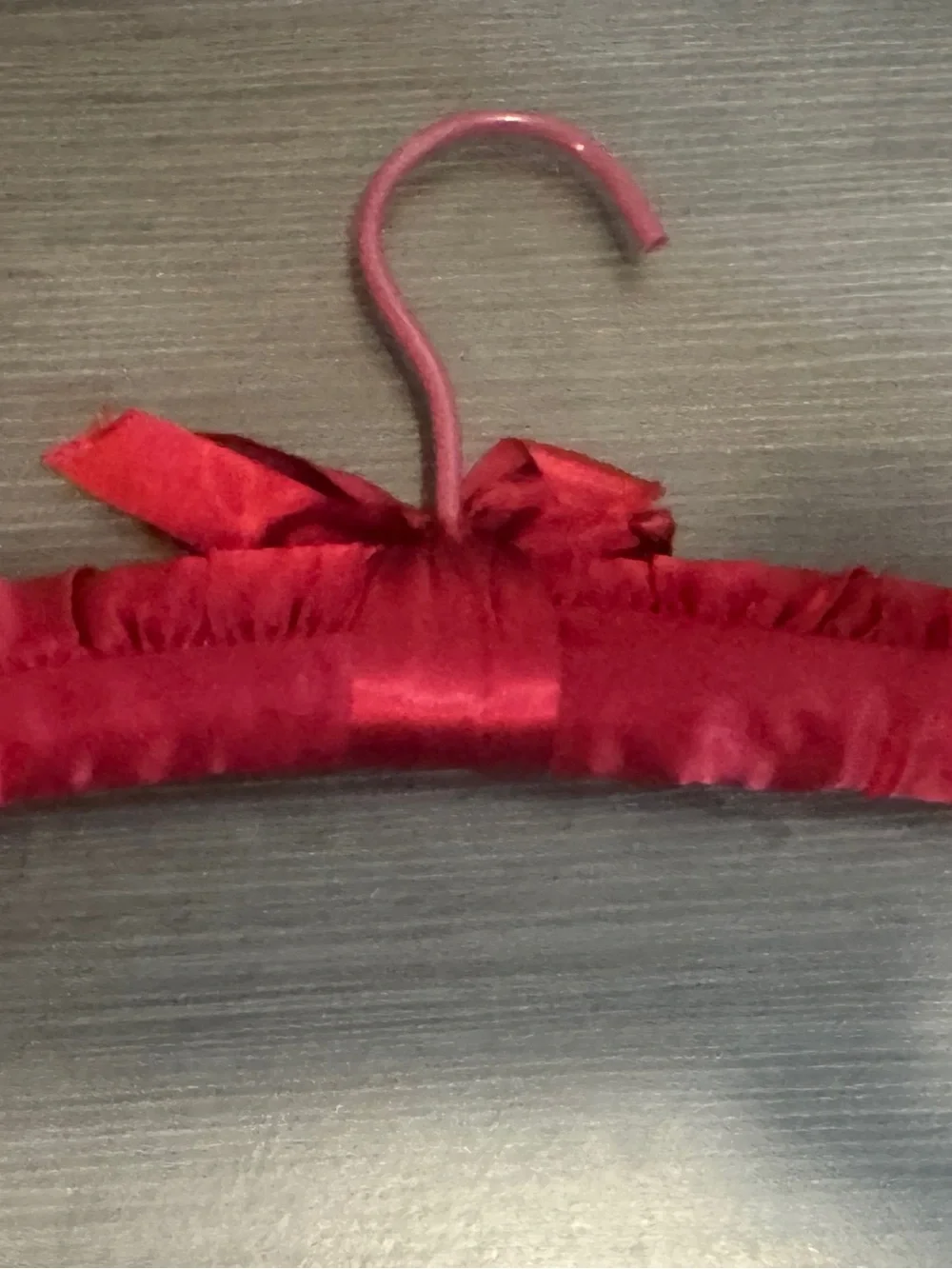 Padded Satin Hanger with Bow - Deep Pink